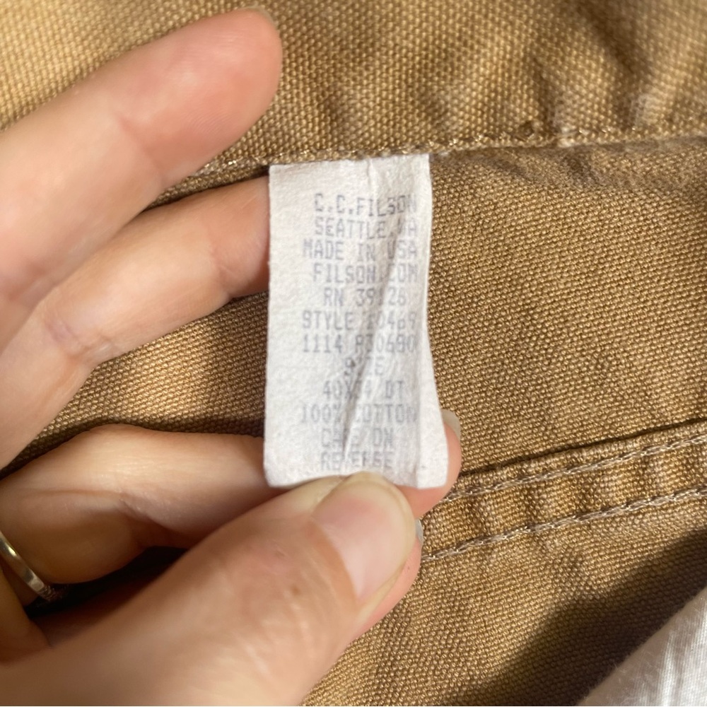 Filson Mens‎ 40X34 Khaki Tan 5 Pocket Canvas Workwear Pants Made in USA - Picture 12 of 14